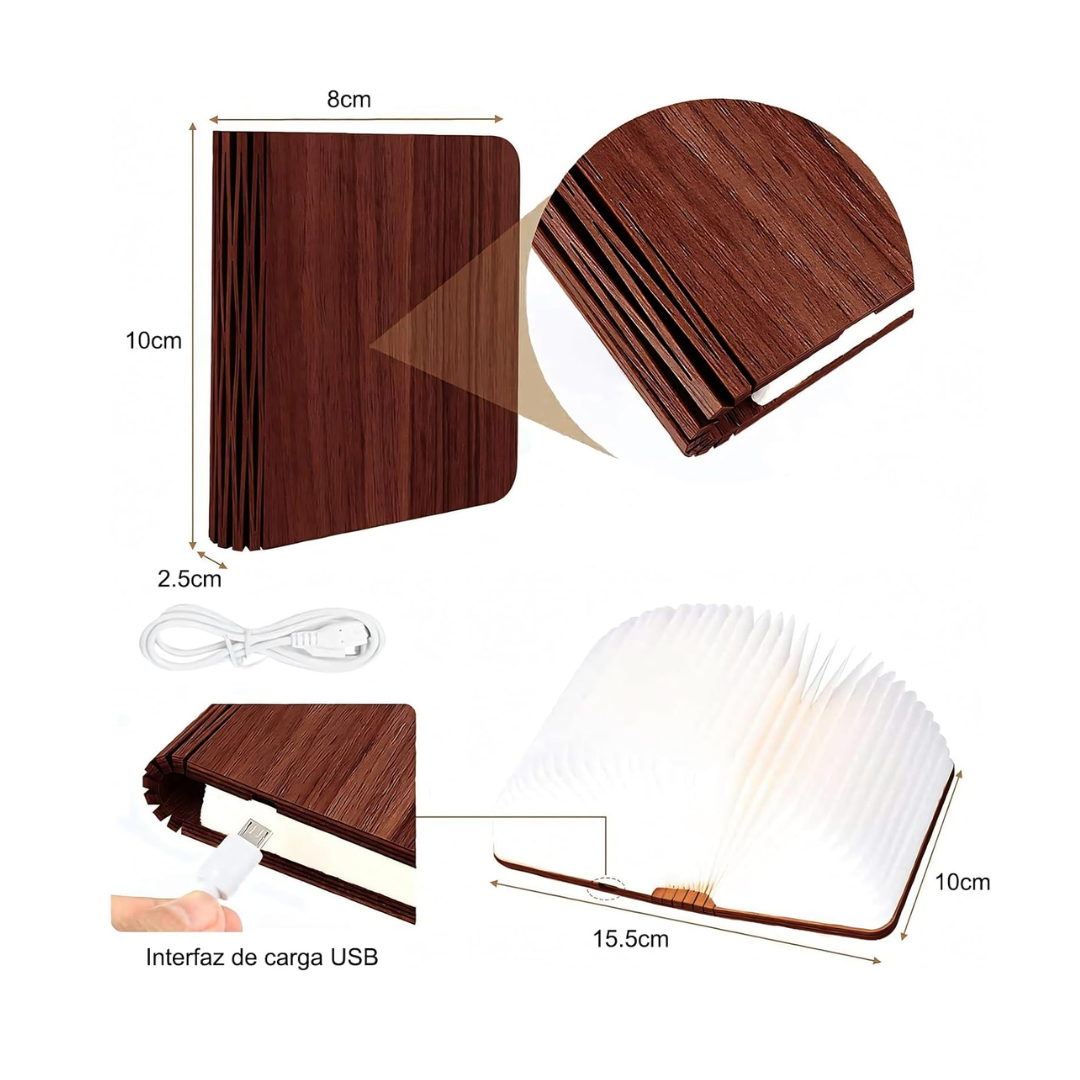 Lámpara con Forma de Libro Plegable