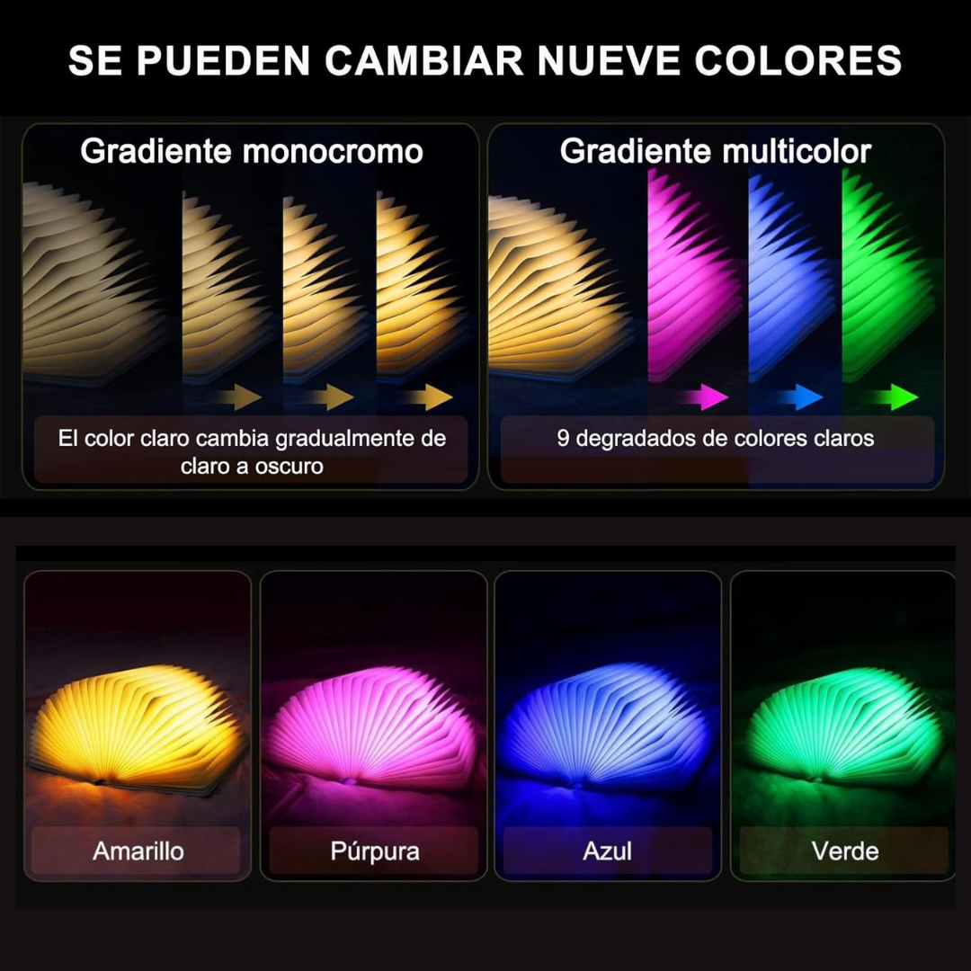 Lámpara con Forma de Libro Plegable